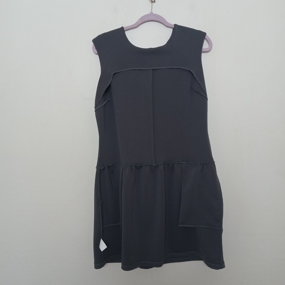 Cynthia Rowley Size 14 Sleeveless Back Zip Pop Over Drop Waist Gray Dress - Picture 10 of 11